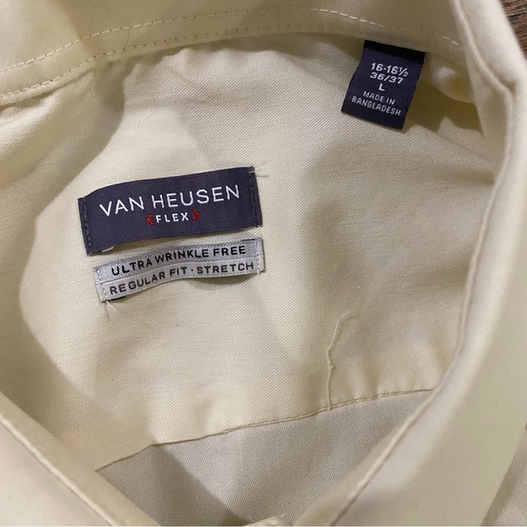 Men L Regular fit Stretch Ultra wrinkle free tan/ beige button up - Picture 6 of 9